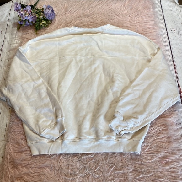 NSF Lace Up Terry Pullover White Sweatshirt sz S - Picture 10 of 10